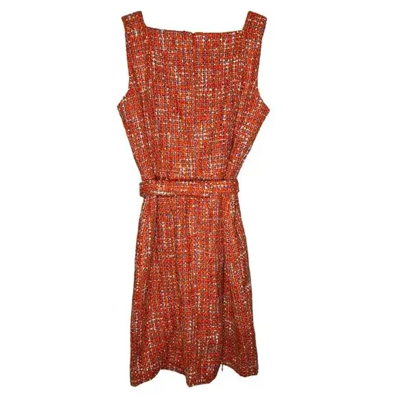 Ann Taylor - Orange Tweed Tank Dress - Size 2 Petite - Picture 2 of 10